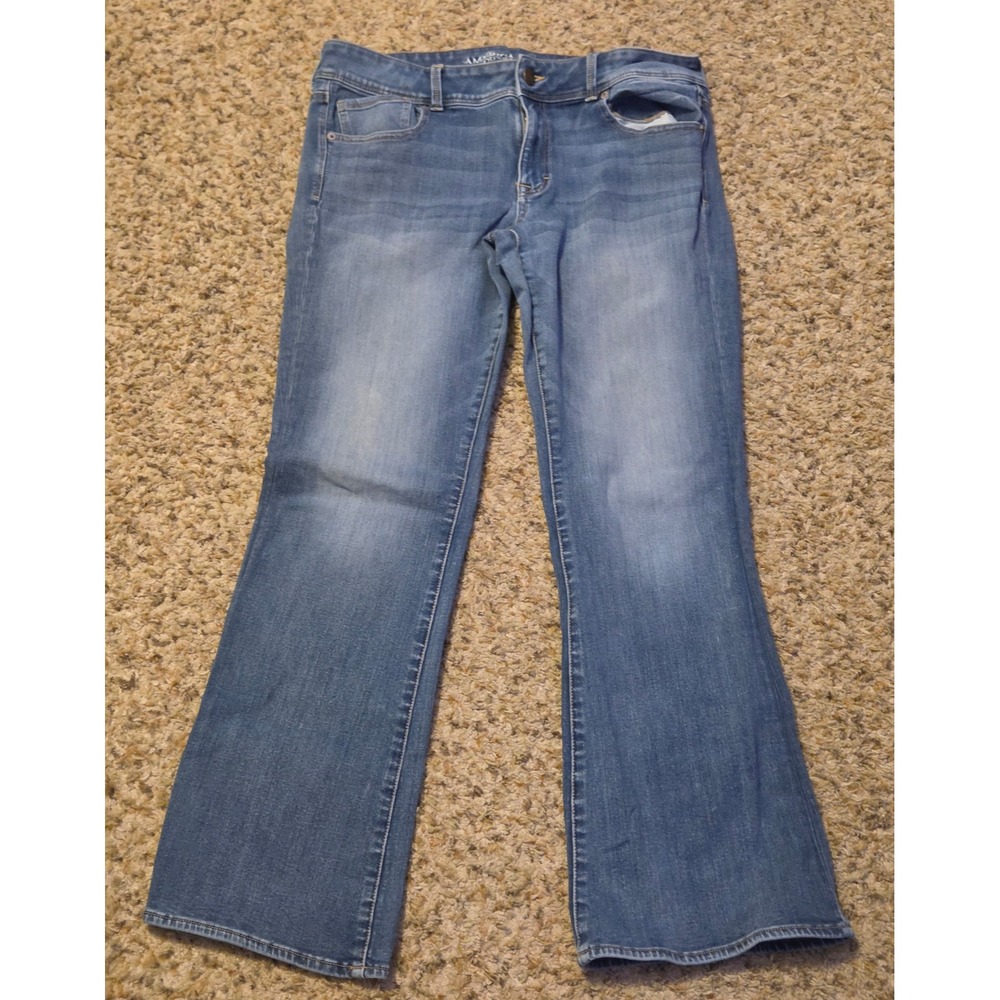 American Eagle‎ 360 Super Stretch Kickboot Jeans Women's Size 14 Blue